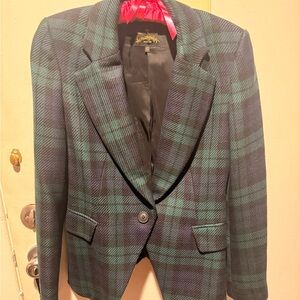 Vivienne Westwood Tartan Green x Navy plaid blazer Red label Size 42